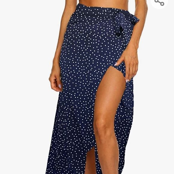 Newchoice Women's Boho Leopard Skirt High Low Split  Midi Wrap Skirt NWT Size S - Picture 2 of 8